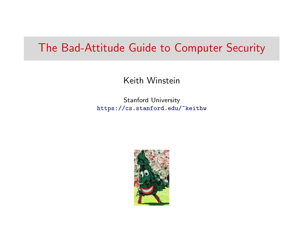 The Bad-Attitude Guide to Computer Security