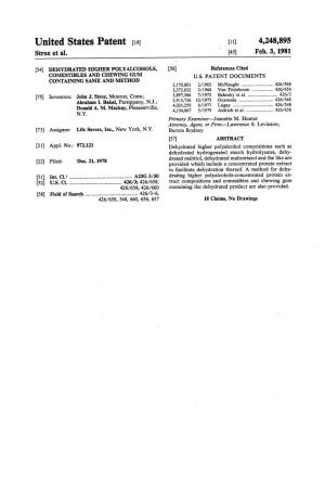 United States Patent (19) 11 4,248,895 Stroz Et Al