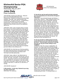 John Daly Press Conference Q