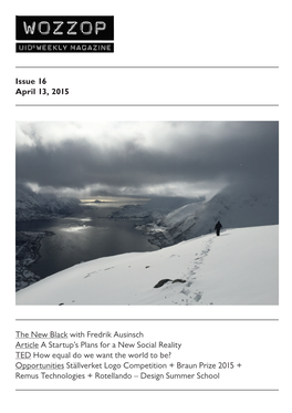 Issue 16 April 13, 2015 the New Black with Fredrik Ausinsch Article