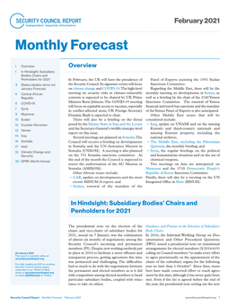 Monthly Forecast