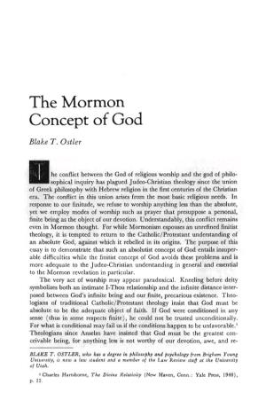 The Mormon Concept of God