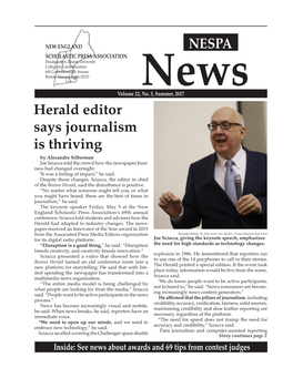 NESPA Herald Editor Says Journalism Is Thriving