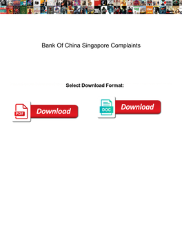 Bank of China Singapore Complaints