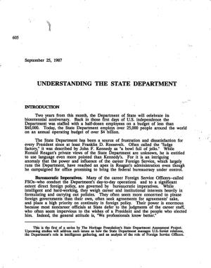 Understanding the State Department