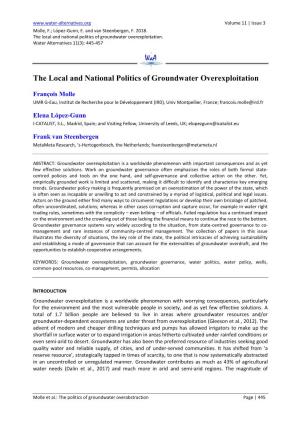 The Local and National Politics of Groundwater Overexploitation