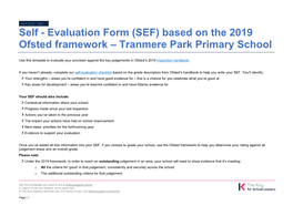 Self - Evaluation Form (SEF) Based on the 2019 Ofsted Framework – Tranmere Park Primary School