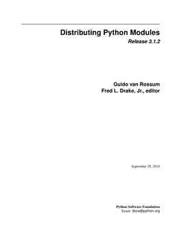 Distributing Python Modules Release 3.1.2