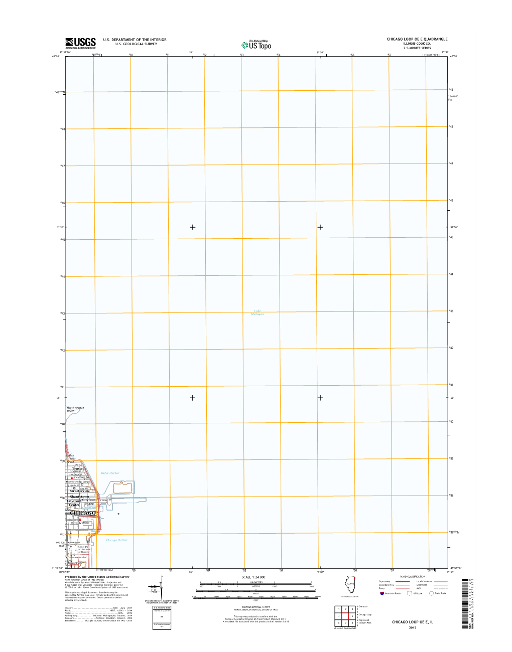 USGS 7.5-Minute Image Map for Chicago Loop OE E, Illinois