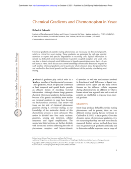 Chemical Gradients and Chemotropism in Yeast