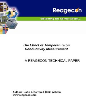 The Effect of Temperature on Conductivity Measurement a REAGECON TECHNICAL PAPER