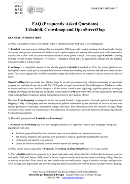 Ushahidi, Crowdmap and Openstreetmap