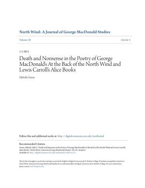 Death and Nonsense in the Poetry of George Macdonaldâ•Žs at the Back of the North Wind and Lewis Carrollâ•Žs Alice Books