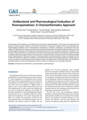 Antibacterial and Pharmacological Evaluation of Fluoroquinolones: a Chemoinformatics Approach