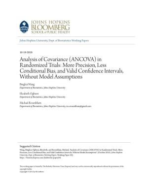 Analysis of Covariance (ANCOVA) in Randomized Trials: More Precision