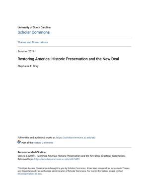 Historic Preservation and the New Deal