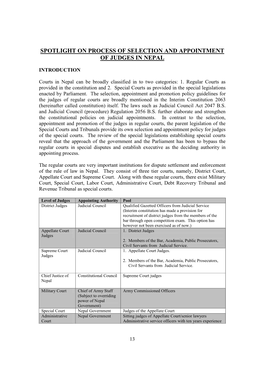 Appointment of Judges and Their Independence