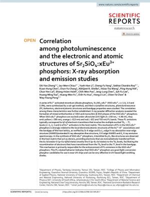 Xeu3+ Phosphors: X‑Ray Absorption and Emission Studies