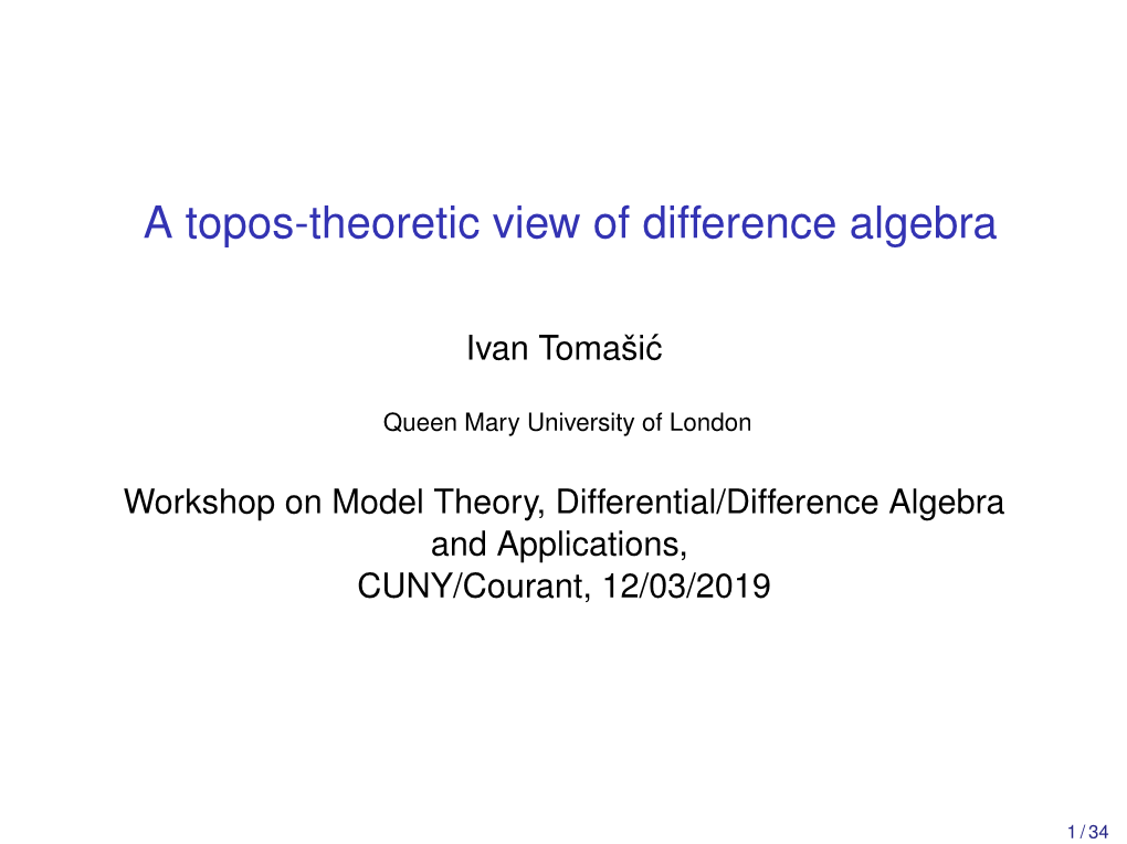 A Topos-Theoretic View of Difference Algebra