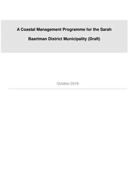 Sarah Baartman District Municipality Coastal Management Programme