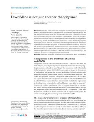 Doxofylline Is Not Just Another Theophylline!