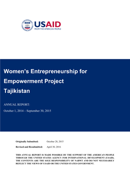 Women's Entrepreneurship for Empowerment Project Tajikistan