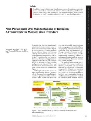 Non-Periodontal Oral Manifestations of Diabetes: a Framework for Medical Care Providers
