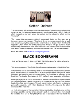 Sefton Delmer BLACK BOOMERANG
