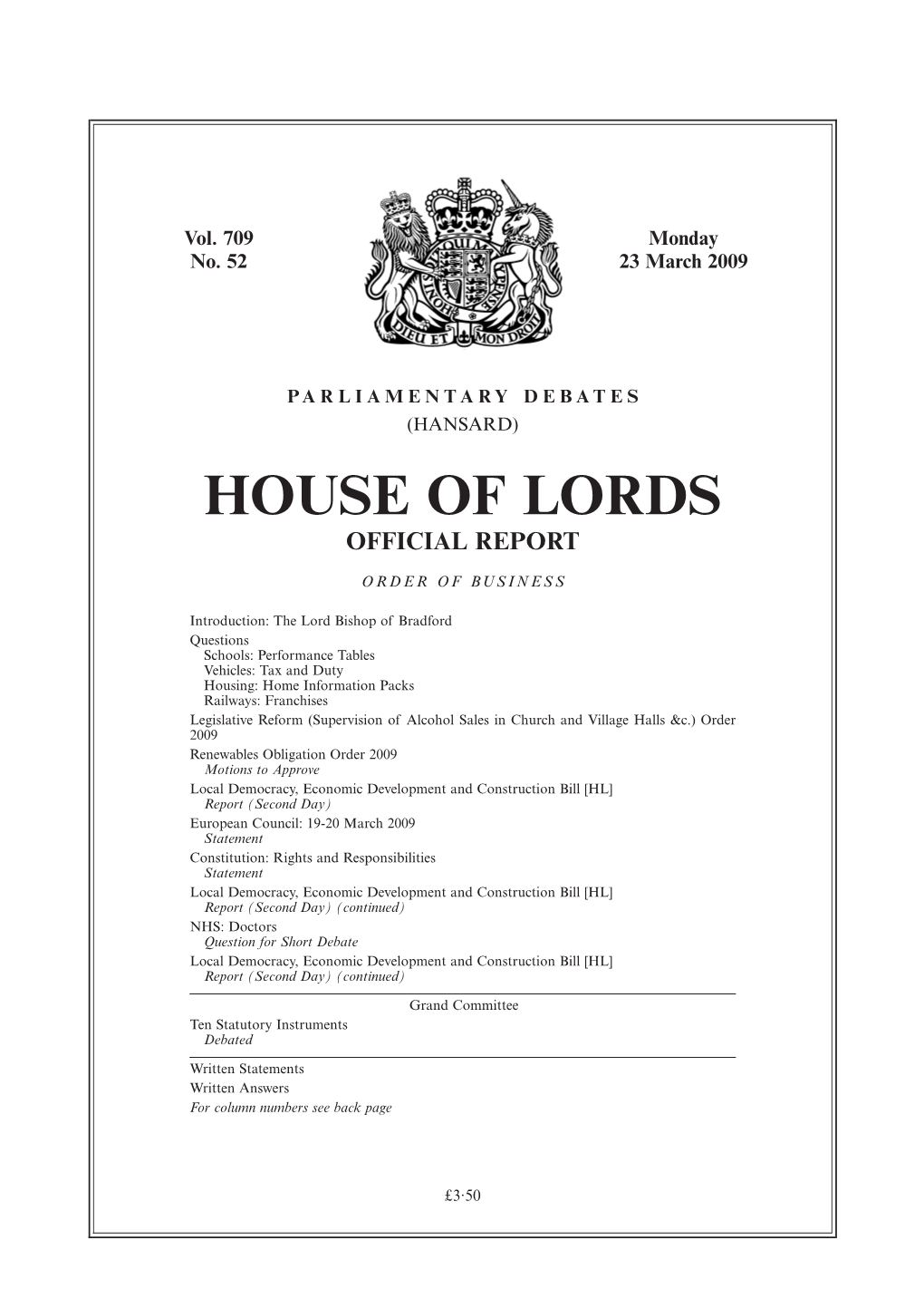 House of Lords Official Report