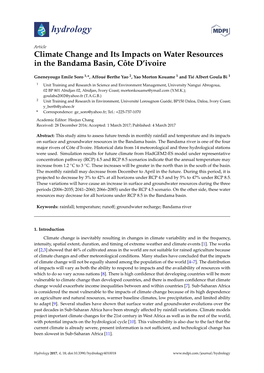 Climate Change and Its Impacts on Water Resources in the Bandama Basin, Côte D’Ivoire