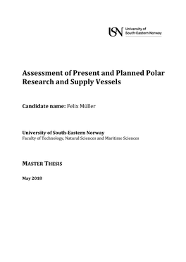 Assessment of Present and Planned Polar Research and Supply Vessels