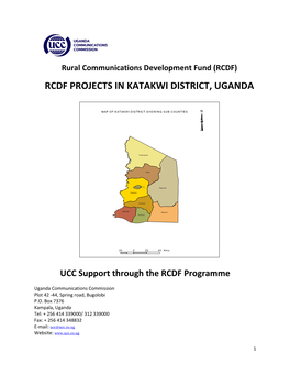 Rcdf Projects in Katakwi District, Uganda