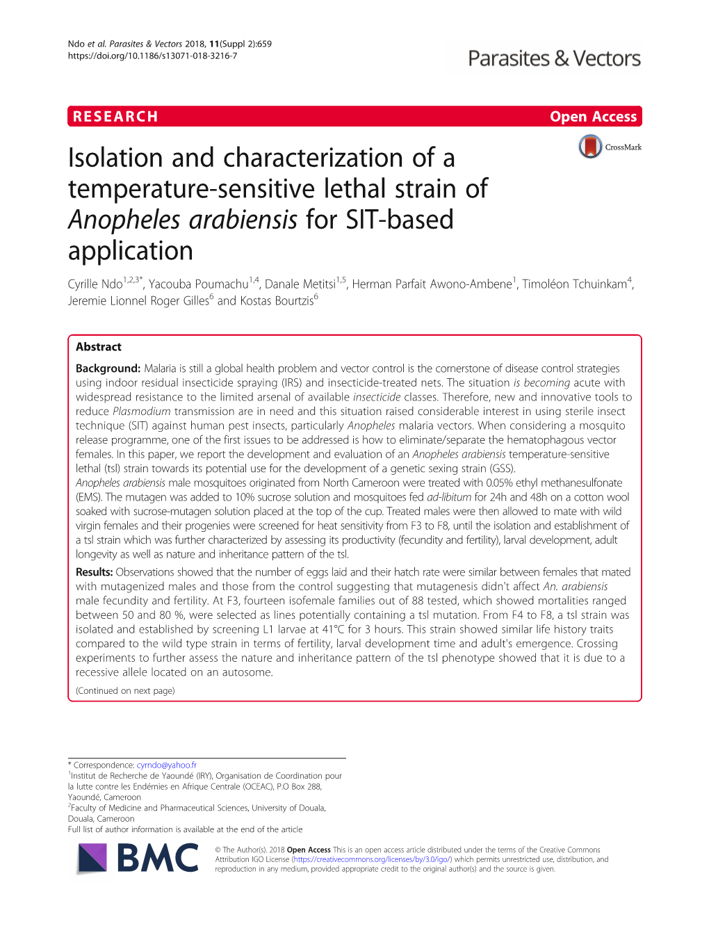 Isolation and Characterization of a Temperature-Sensitive Lethal Strain