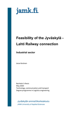 Feasibility of the Jyväskylä - Lahti Railway Connection
