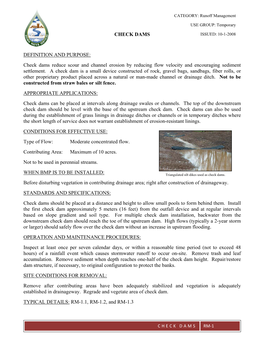 Check Dams Definition and Purpose