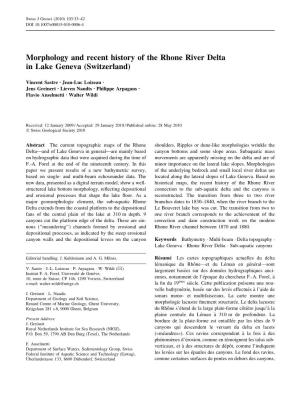 Morphology and Recent History of the Rhone River Delta in Lake Geneva (Switzerland)