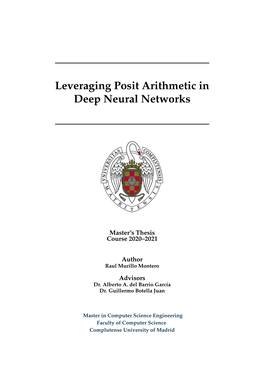 Leveraging Posit Arithmetic in Deep Neural Networks