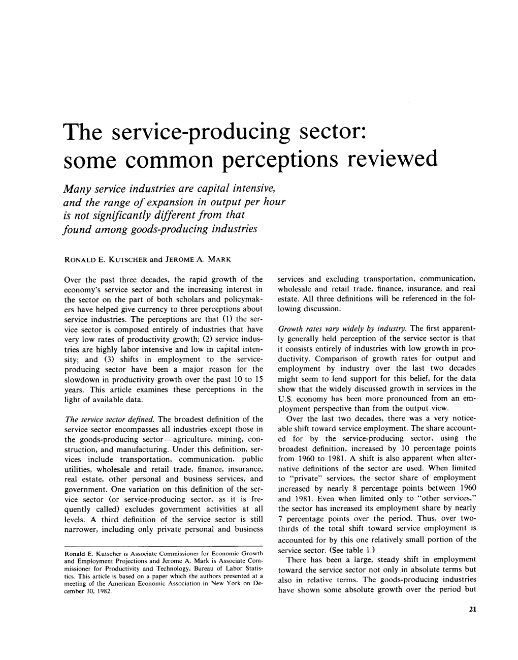 The Service-Producing Sector