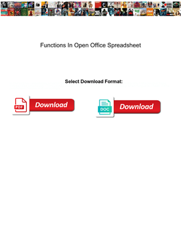 Functions in Open Office Spreadsheet
