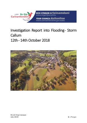 Storm Callum 12Th - 14Th October 2018