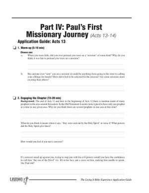 Acts 13-14) Application Guide: Acts 13 O 1