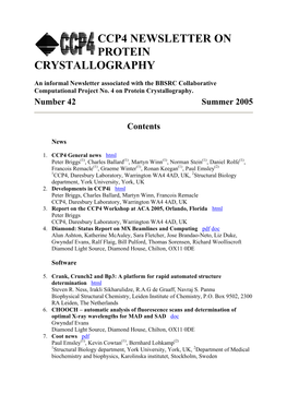 Ccp4 Newsletter on Protein Crystallography