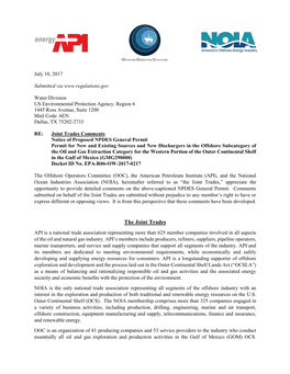 Joint Trade Comments on NPDES General Permit