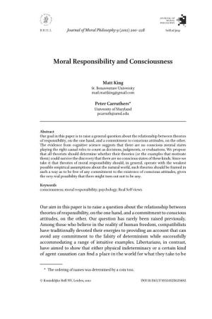 Moral Responsibility and Consciousness