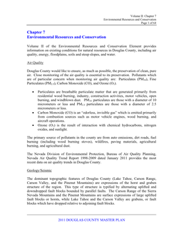 Chapter 7 Environmental Resources and Conservation Page 1 of 64