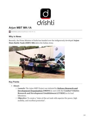 Arjun MBT MK-1A