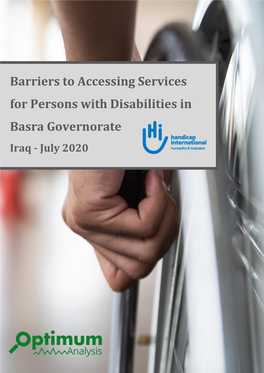 Barriers to Accessing Services for Persons with Disabilities in Basra Governorate Iraq - July 2020