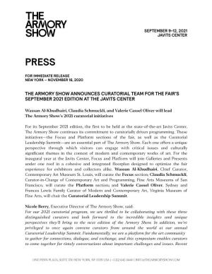 TAS21 Press Release Curators Announced