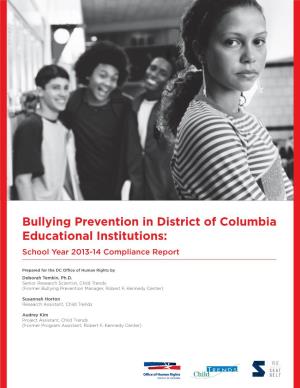 Bullying Prevention in District of Columbia Educational Institutions