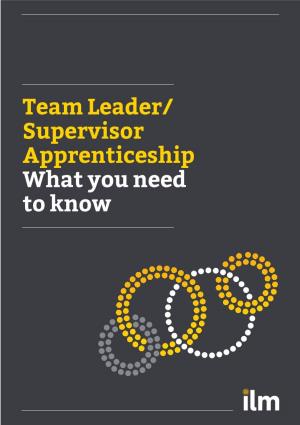 Team Leader/Supervisor Apprenticeship What You Need to Know